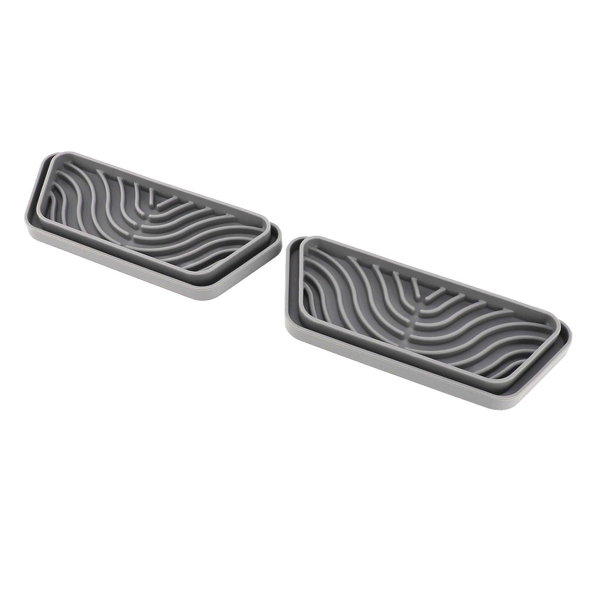 2Pcs Refrigerator Water Drip Tray Catcher Trapezoidal Silicone Refrigerator Drip Tray Catcher for GE for Samsung Grey