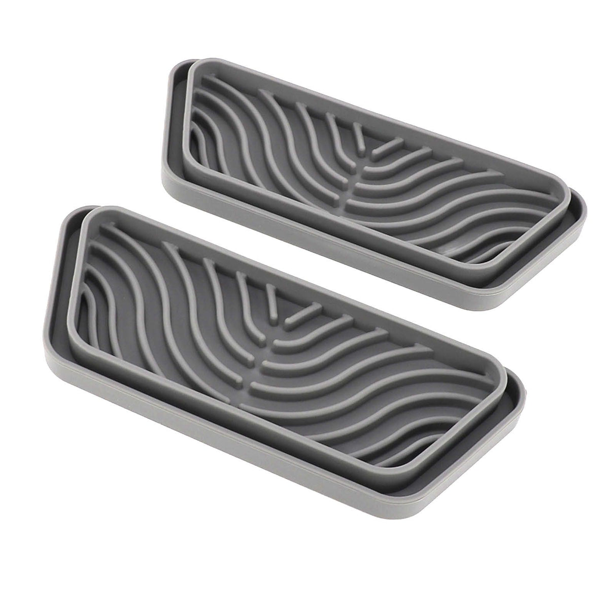 2Pcs Refrigerator Water Drip Tray Catcher Trapezoidal Silicone Refrigerator Drip Tray Catcher for GE for Samsung Grey