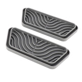 2Pcs Refrigerator Water Drip Tray Catcher Trapezoidal Silicone Refrigerator Drip Tray Catcher for GE for Samsung Grey - Rear View