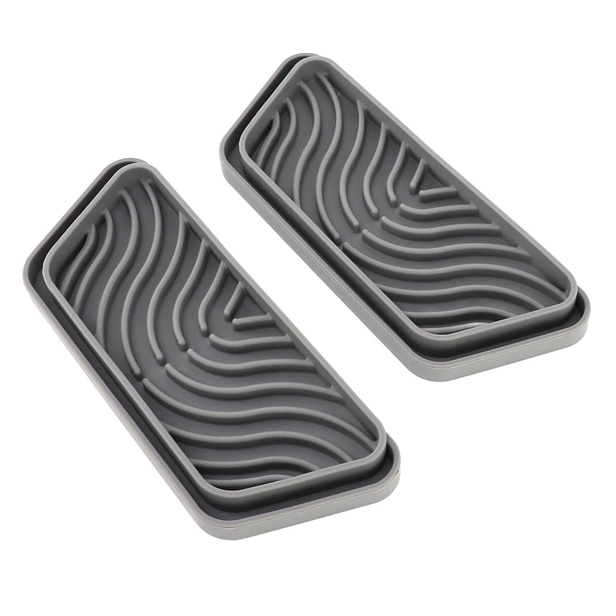 2Pcs Refrigerator Water Drip Tray Catcher Trapezoidal Silicone Refrigerator Drip Tray Catcher for GE for Samsung Grey