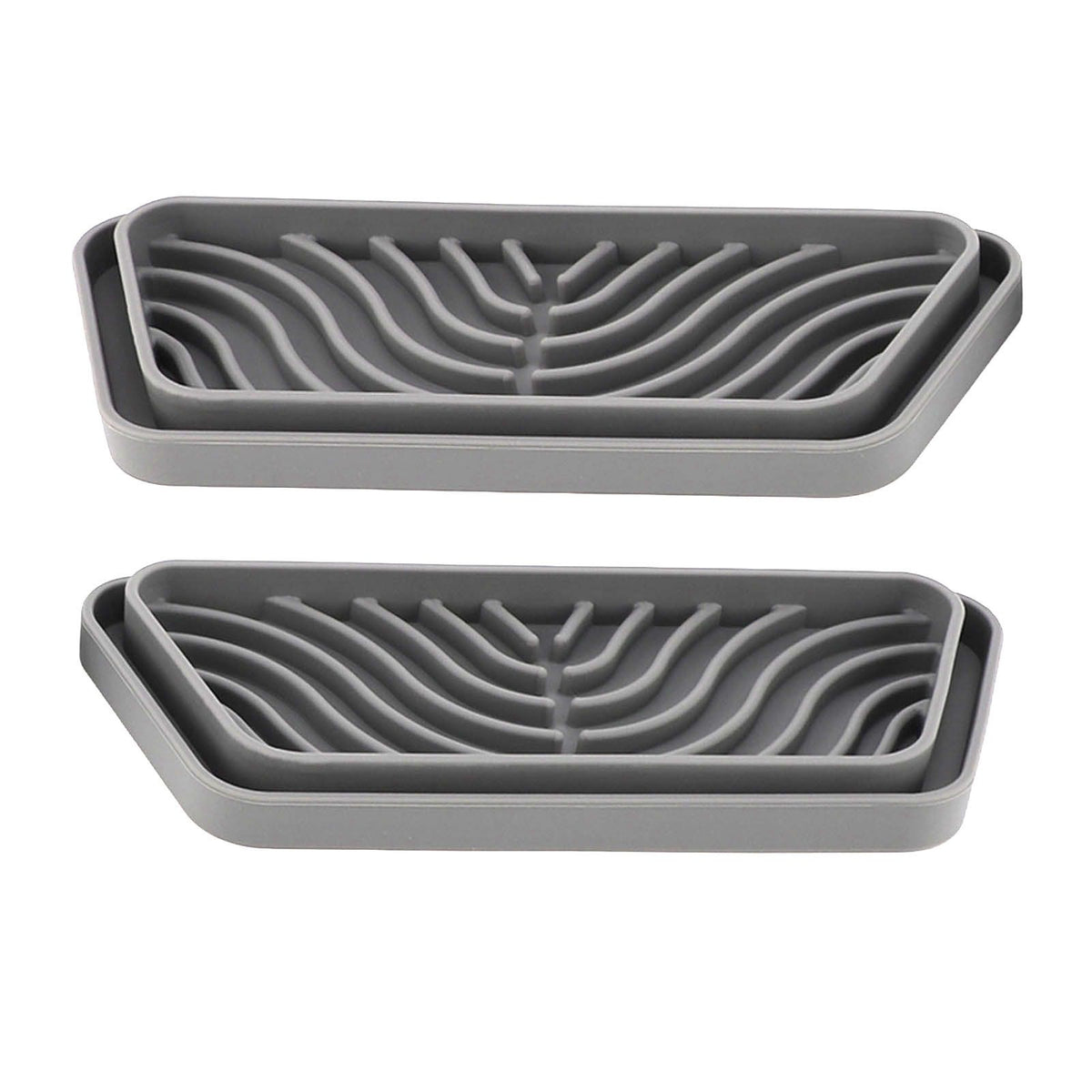 2Pcs Refrigerator Water Drip Tray Catcher Trapezoidal Silicone Refrigerator Drip Tray Catcher for GE for Samsung Grey