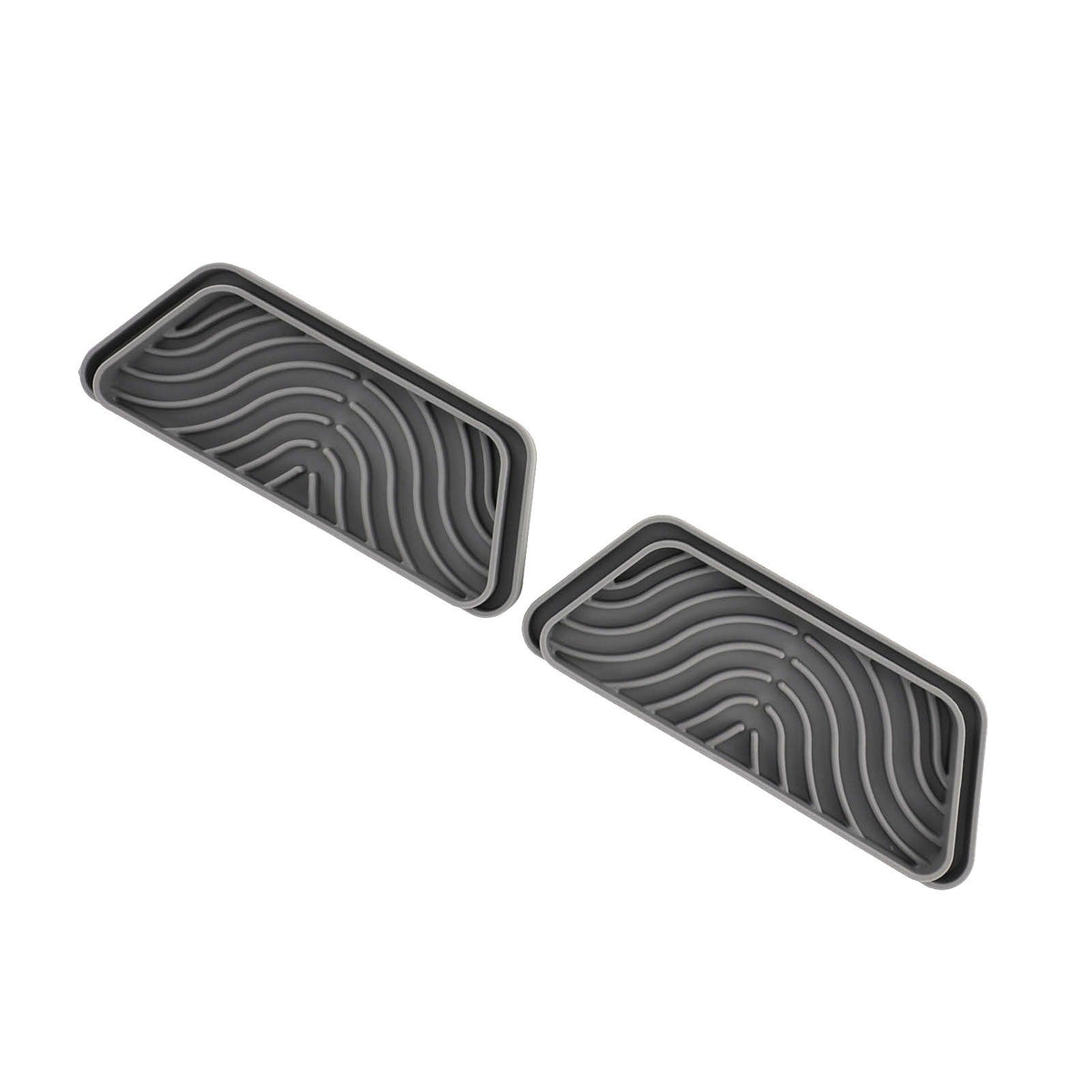 2Pcs Refrigerator Water Drip Tray Catcher Trapezoidal Silicone Refrigerator Drip Tray Catcher for GE for Samsung Grey