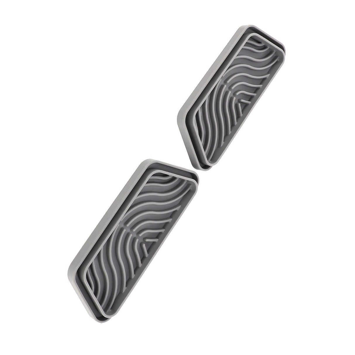 2Pcs Refrigerator Water Drip Tray Catcher Trapezoidal Silicone Refrigerator Drip Tray Catcher for GE for Samsung Grey