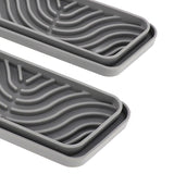 2Pcs Refrigerator Water Drip Tray Catcher Trapezoidal Silicone Refrigerator Drip Tray Catcher for GE for Samsung Grey