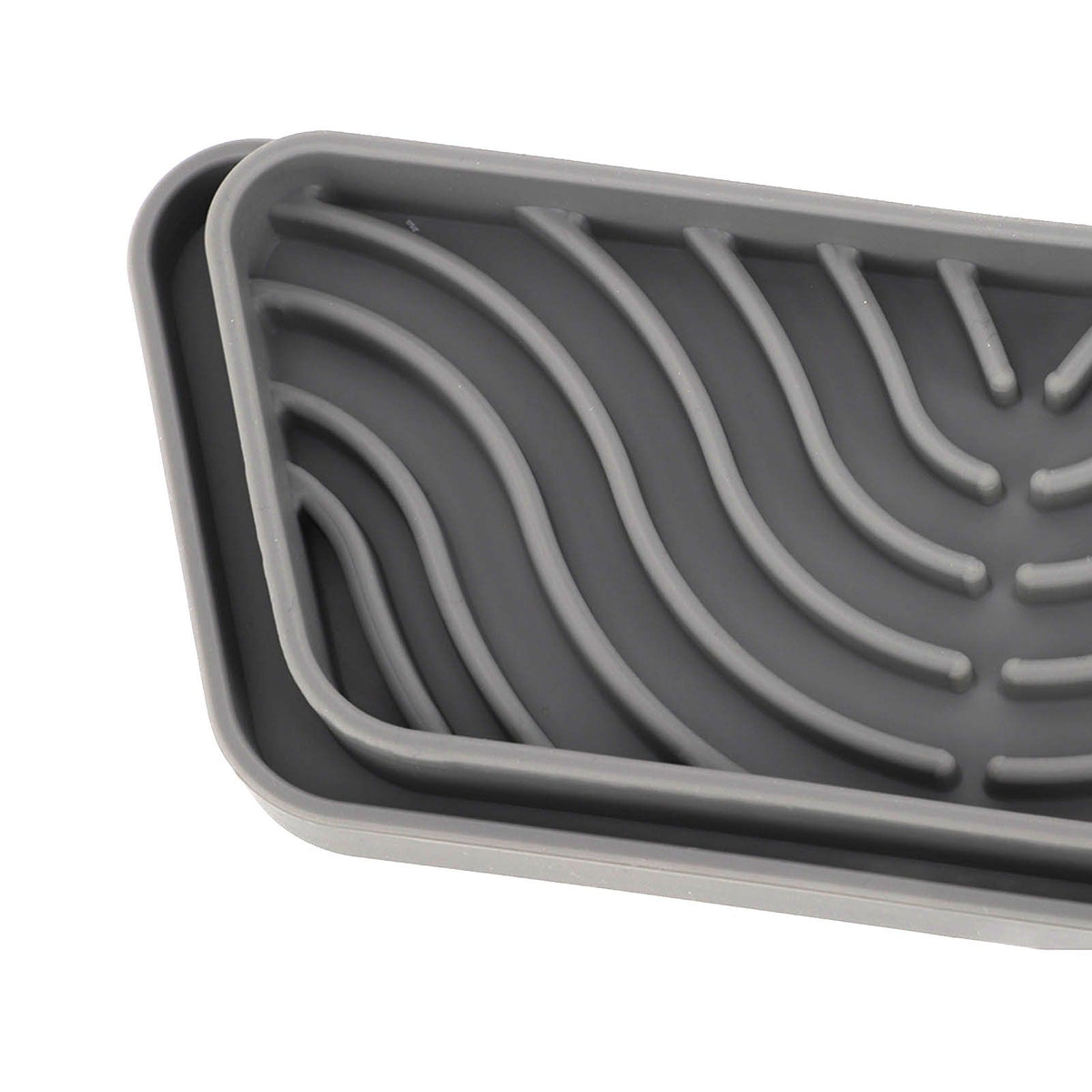 2Pcs Refrigerator Water Drip Tray Catcher Trapezoidal Silicone Refrigerator Drip Tray Catcher for GE for Samsung Grey