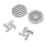 Stainless Steel Meat Grinder Plate Discs Grinding Blades for Food Grinder Attachment 2 Sharp Blades 2 Cutting Plates