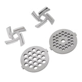 Stainless Steel Meat Grinder Plate Discs Grinding Blades for Food Grinder Attachment 2 Sharp Blades 2 Cutting Plates - Extra Image