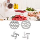 Stainless Steel Meat Grinder Plate Discs Grinding Blades for Food Grinder Attachment 2 Sharp Blades 2 Cutting Plates - Extra Image