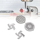 Stainless Steel Meat Grinder Plate Discs Grinding Blades for Food Grinder Attachment 2 Sharp Blades 2 Cutting Plates