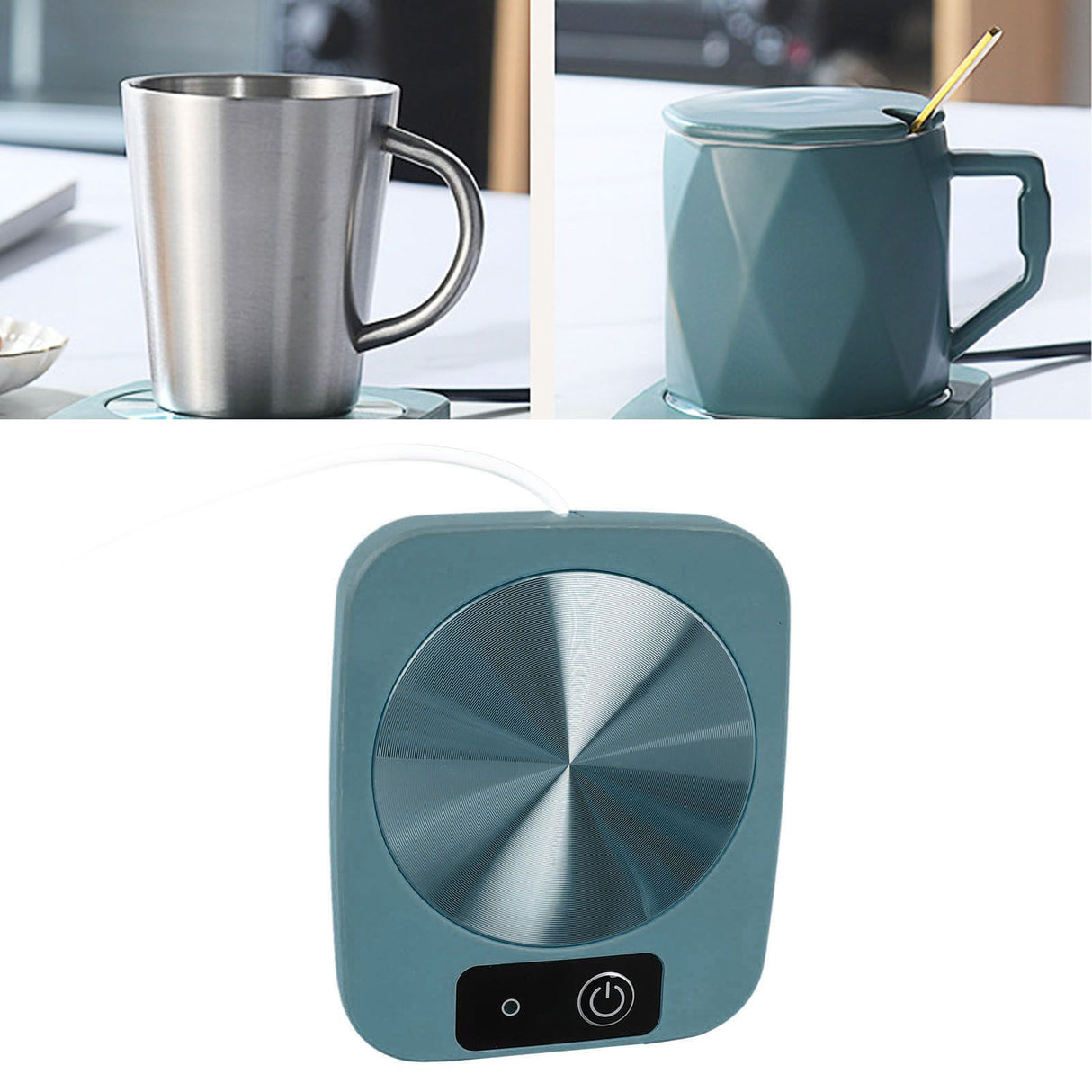 Coffee Warmer Smart Constant Temperature USB Powered Portable Mug Warmer for Office Travel Home Green