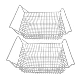 2pcs Freezer Baskets for Chest Freezer Household Wire Storage Basket Bins Organizer with High Low Handles for Kitchen Pantry Cabinet 50x24cm / 19.7x9.4in