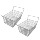 2pcs Freezer Baskets for Chest Freezer Household Wire Storage Basket Bins Organizer with High Low Handles for Kitchen Pantry Cabinet 50x24cm / 19.7x9.4in