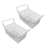 2pcs Freezer Baskets for Chest Freezer Household Wire Storage Basket Bins Organizer with High Low Handles for Kitchen Pantry Cabinet 50x24cm / 19.7x9.4in