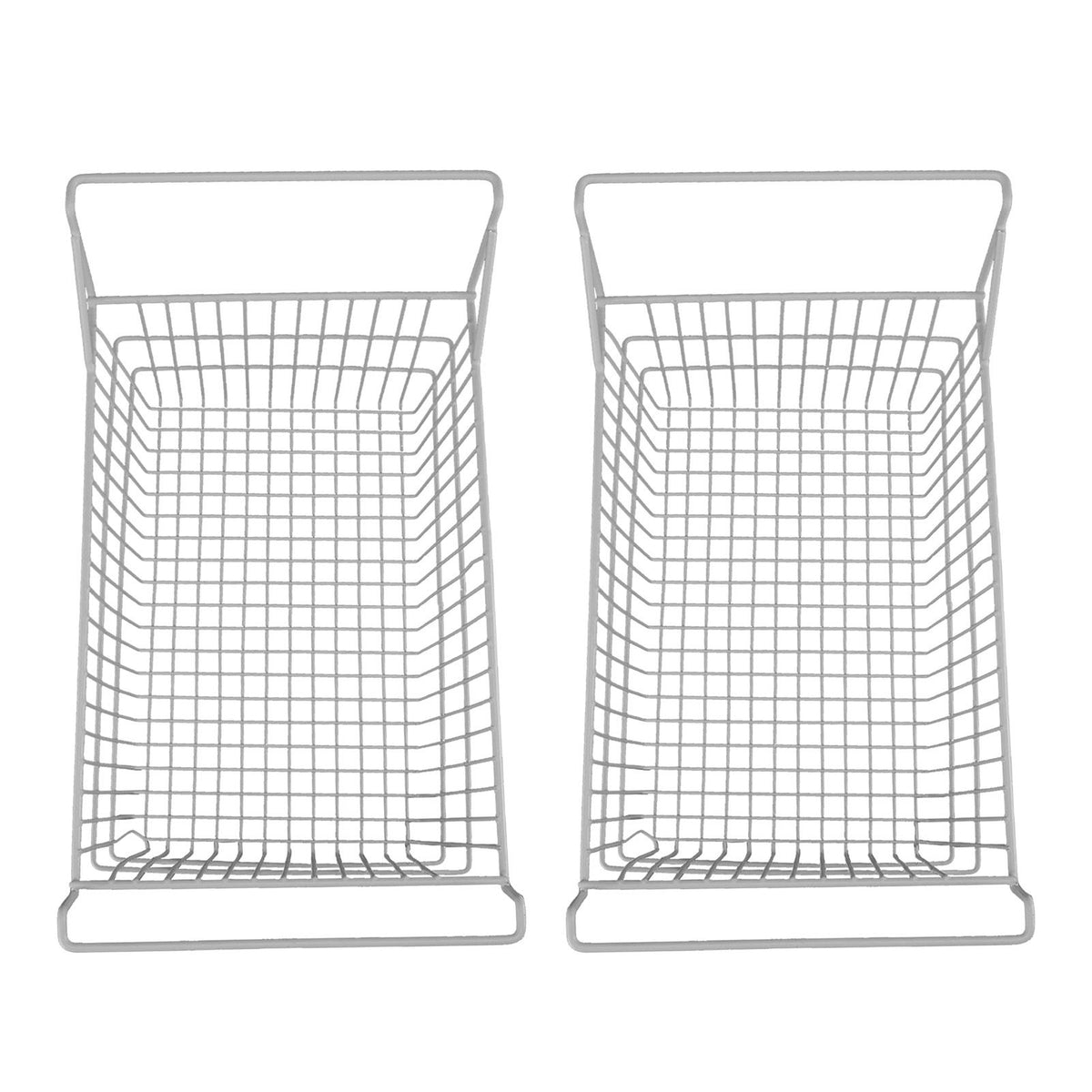 2pcs Freezer Baskets for Chest Freezer Household Wire Storage Basket Bins Organizer with High Low Handles for Kitchen Pantry Cabinet 50x24cm / 19.7x9.4in