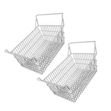 2pcs Freezer Baskets for Chest Freezer Household Wire Storage Basket Bins Organizer with High Low Handles for Kitchen Pantry Cabinet 50x24cm / 19.7x9.4in