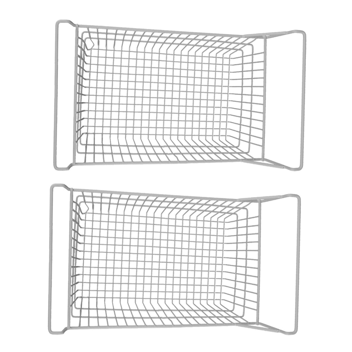2pcs Freezer Baskets for Chest Freezer Household Wire Storage Basket Bins Organizer with High Low Handles for Kitchen Pantry Cabinet 50x24cm / 19.7x9.4in