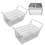 2pcs Freezer Baskets for Chest Freezer Household Wire Storage Basket Bins Organizer with High Low Handles for Kitchen Pantry Cabinet 50x24cm / 19.7x9.4in
