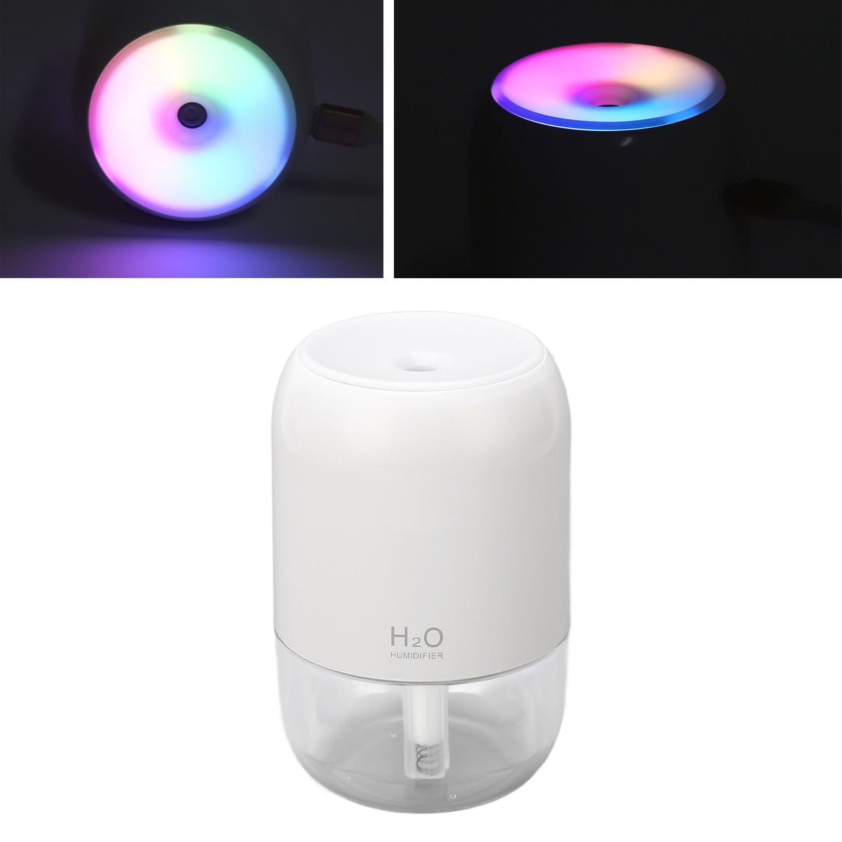 200ml Aromatherapy Diffuser Aroma Diffuser Aromatherapy Machine Mist Humidifier with 7 Colorful Ambient Lights for Household Bedroom Car Desktop White