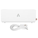 Flame Air Diffuser 3D Fireplace Appearance Multi Colored Fire Automatic Power Off Protection 320ml Silent Flame Mist Air Humidifier for Bedroom Office White