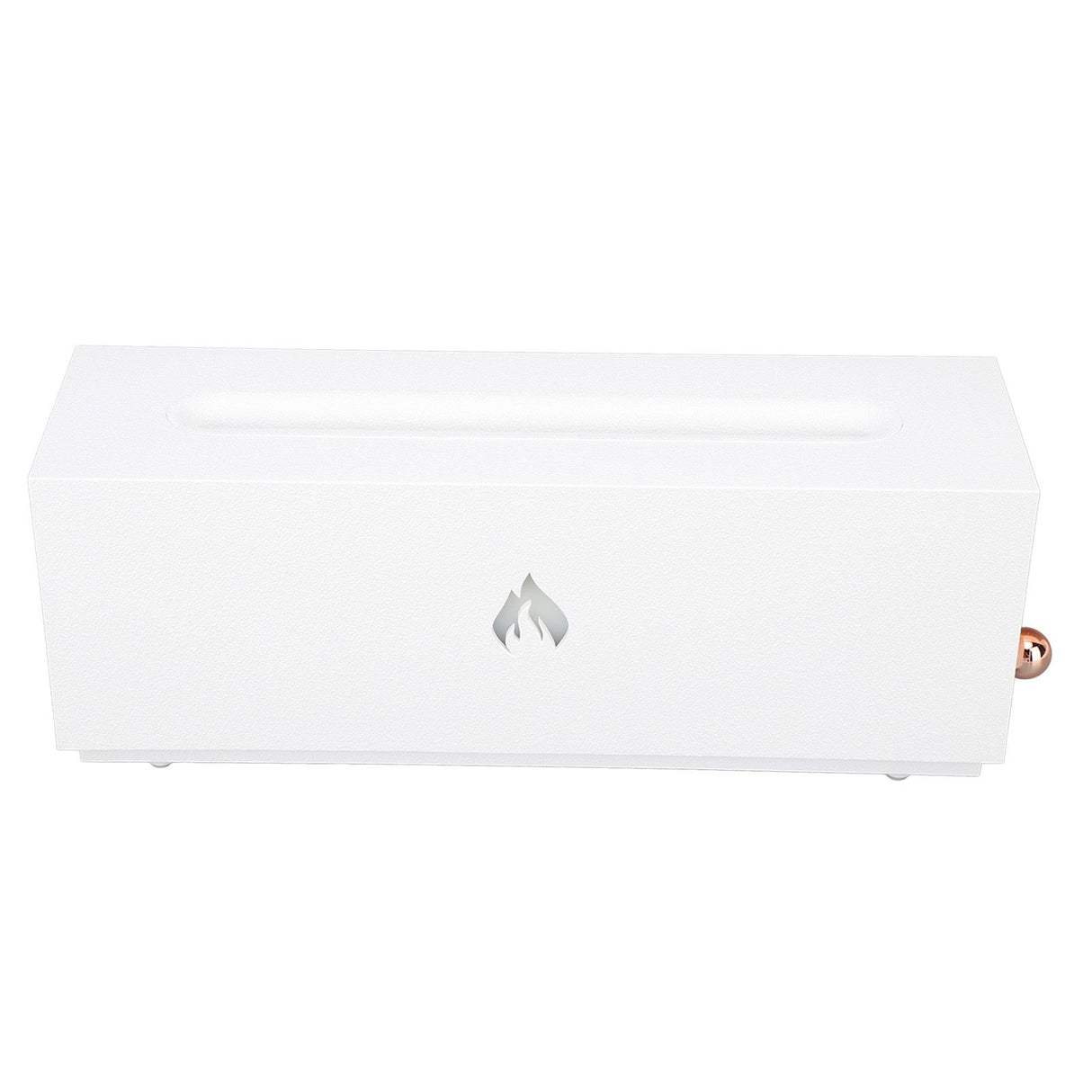 Flame Air Diffuser 3D Fireplace Appearance Multi Colored Fire Automatic Power Off Protection 320ml Silent Flame Mist Air Humidifier for Bedroom Office White