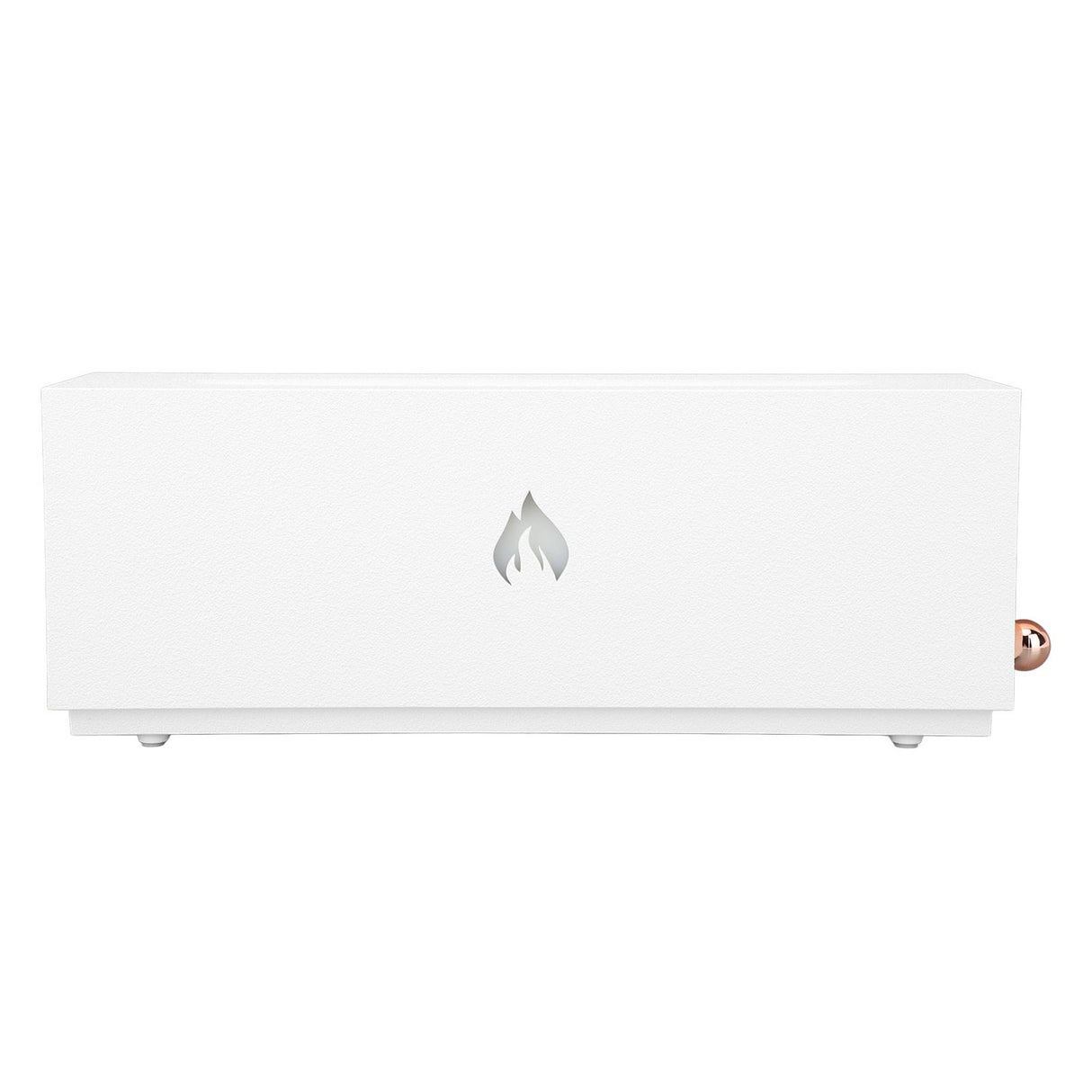 Flame Air Diffuser 3D Fireplace Appearance Multi Colored Fire Automatic Power Off Protection 320ml Silent Flame Mist Air Humidifier for Bedroom Office White