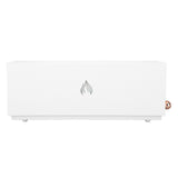 Flame Air Diffuser 3D Fireplace Appearance Multi Colored Fire Automatic Power Off Protection 320ml Silent Flame Mist Air Humidifier for Bedroom Office White - Side View