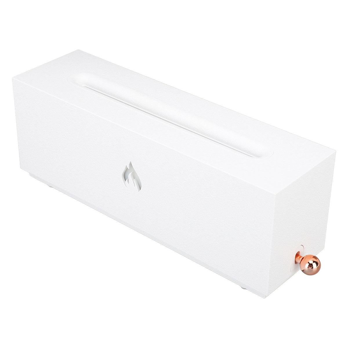 Flame Air Diffuser 3D Fireplace Appearance Multi Colored Fire Automatic Power Off Protection 320ml Silent Flame Mist Air Humidifier for Bedroom Office White