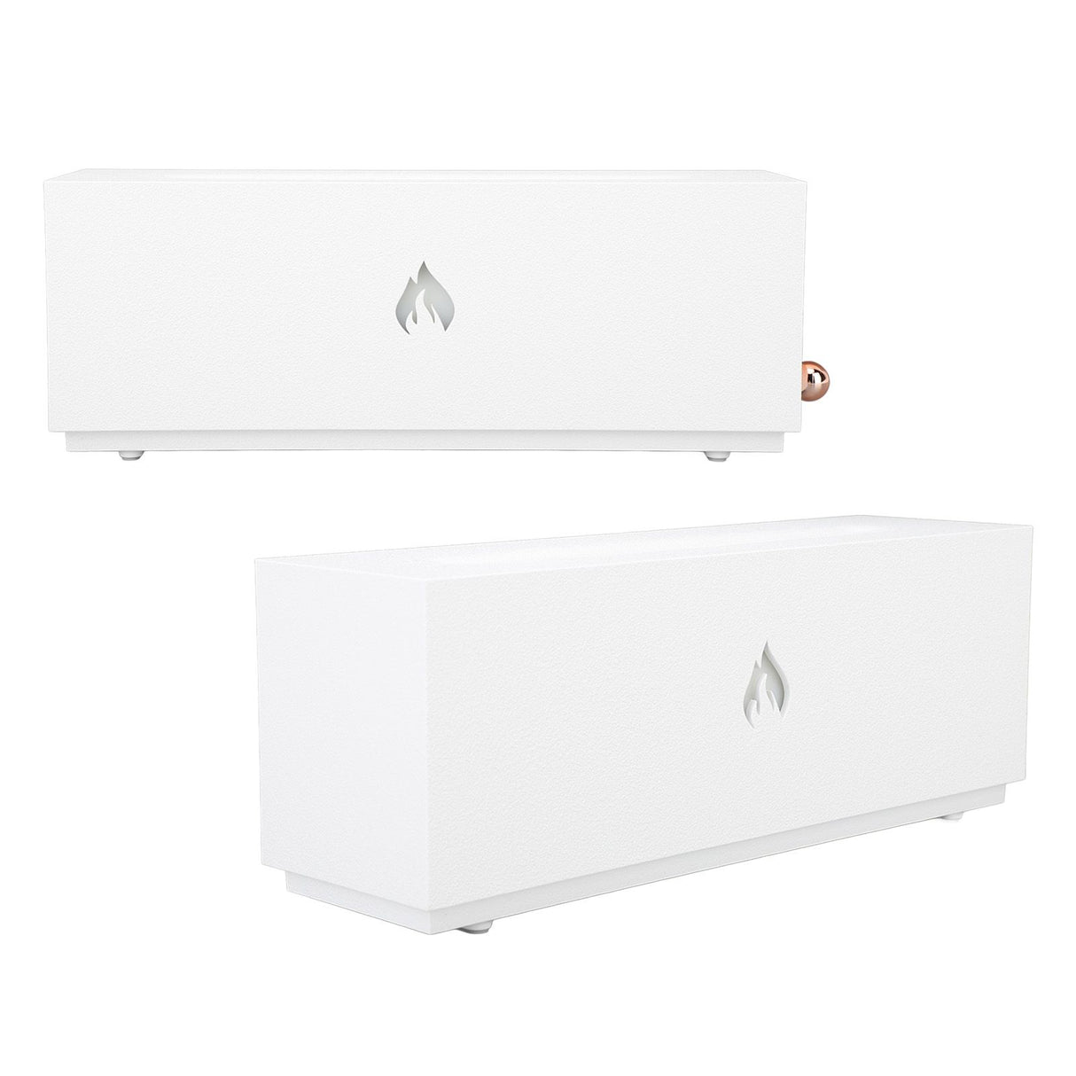 Flame Air Diffuser 3D Fireplace Appearance Multi Colored Fire Automatic Power Off Protection 320ml Silent Flame Mist Air Humidifier for Bedroom Office White