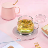 Electric Cup Warmer USB Automatic Power Off 55°C 8cm Electric Mug Heating Pad for Heating Coffee Beverages Milk Tea Hot Chocolate