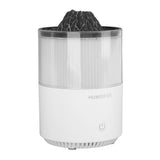 Essential Oil Diffuser Humidifier Simulation Volcano 200ml with Colorful Light Low Noise Desktop Humidifier for Home Bedroom Office White - Front View