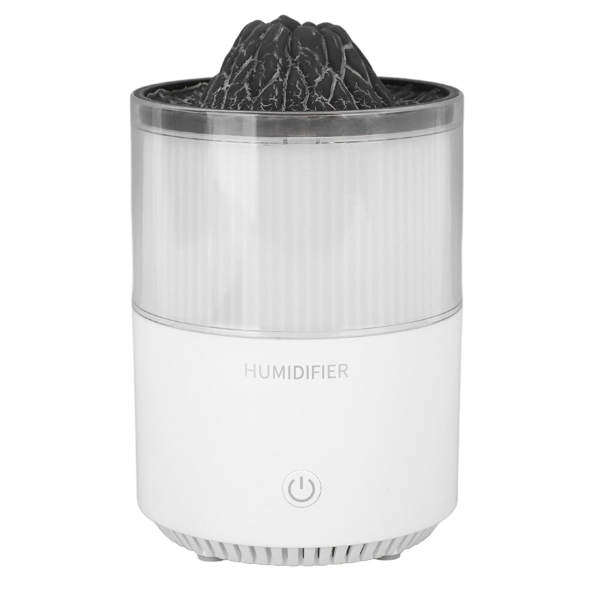 Essential Oil Diffuser Humidifier Simulation Volcano 200ml with Colorful Light Low Noise Desktop Humidifier for Home Bedroom Office White