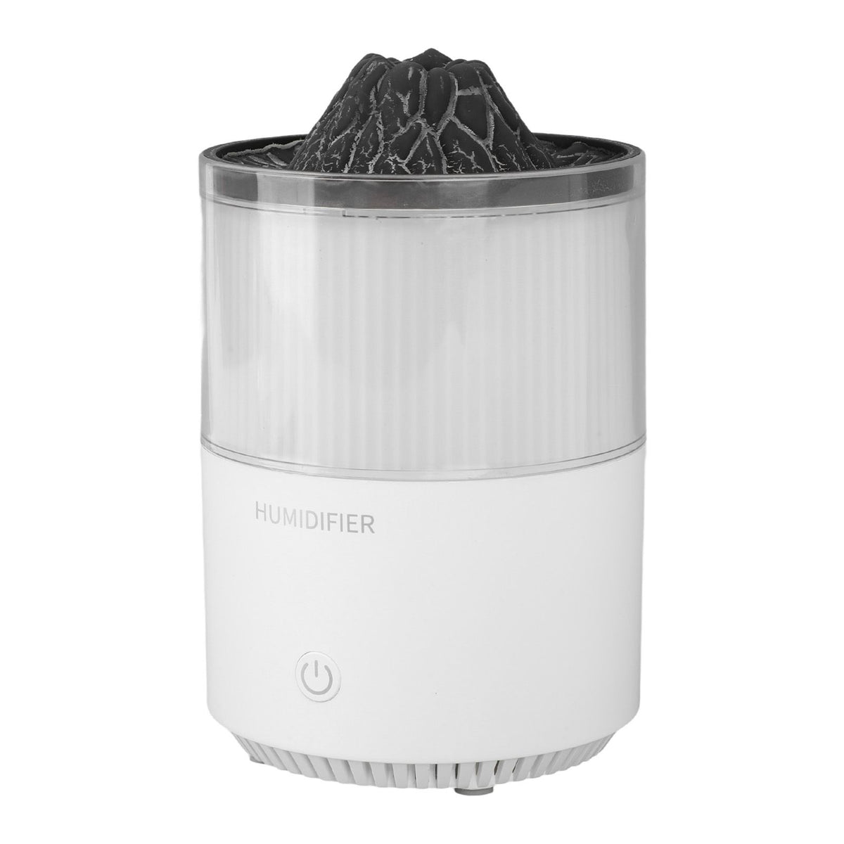 Essential Oil Diffuser Humidifier Simulation Volcano 200ml with Colorful Light Low Noise Desktop Humidifier for Home Bedroom Office White