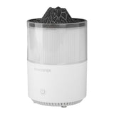 Essential Oil Diffuser Humidifier Simulation Volcano 200ml with Colorful Light Low Noise Desktop Humidifier for Home Bedroom Office White