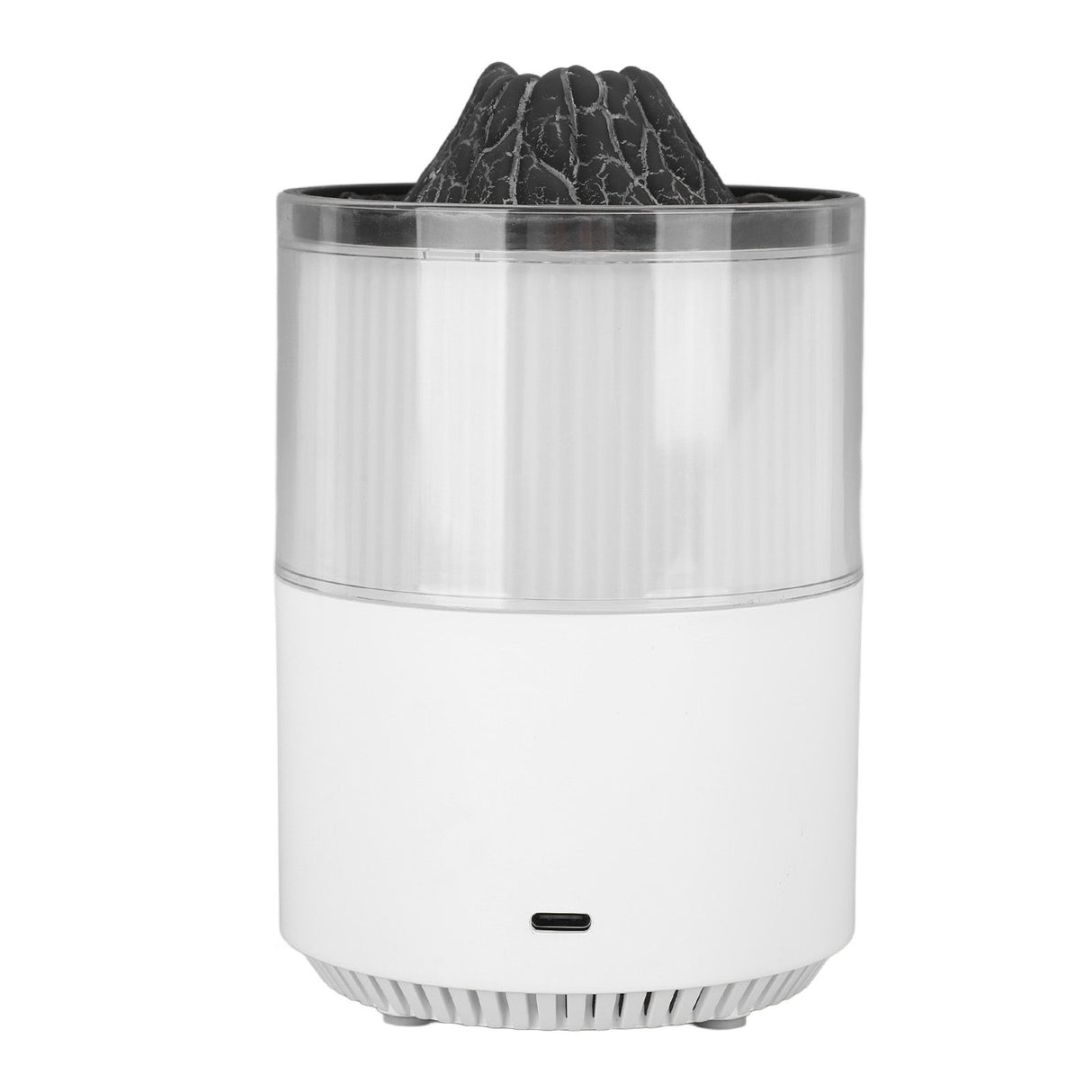Essential Oil Diffuser Humidifier Simulation Volcano 200ml with Colorful Light Low Noise Desktop Humidifier for Home Bedroom Office White