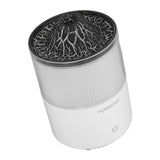 Essential Oil Diffuser Humidifier Simulation Volcano 200ml with Colorful Light Low Noise Desktop Humidifier for Home Bedroom Office White - Close-Up Angle