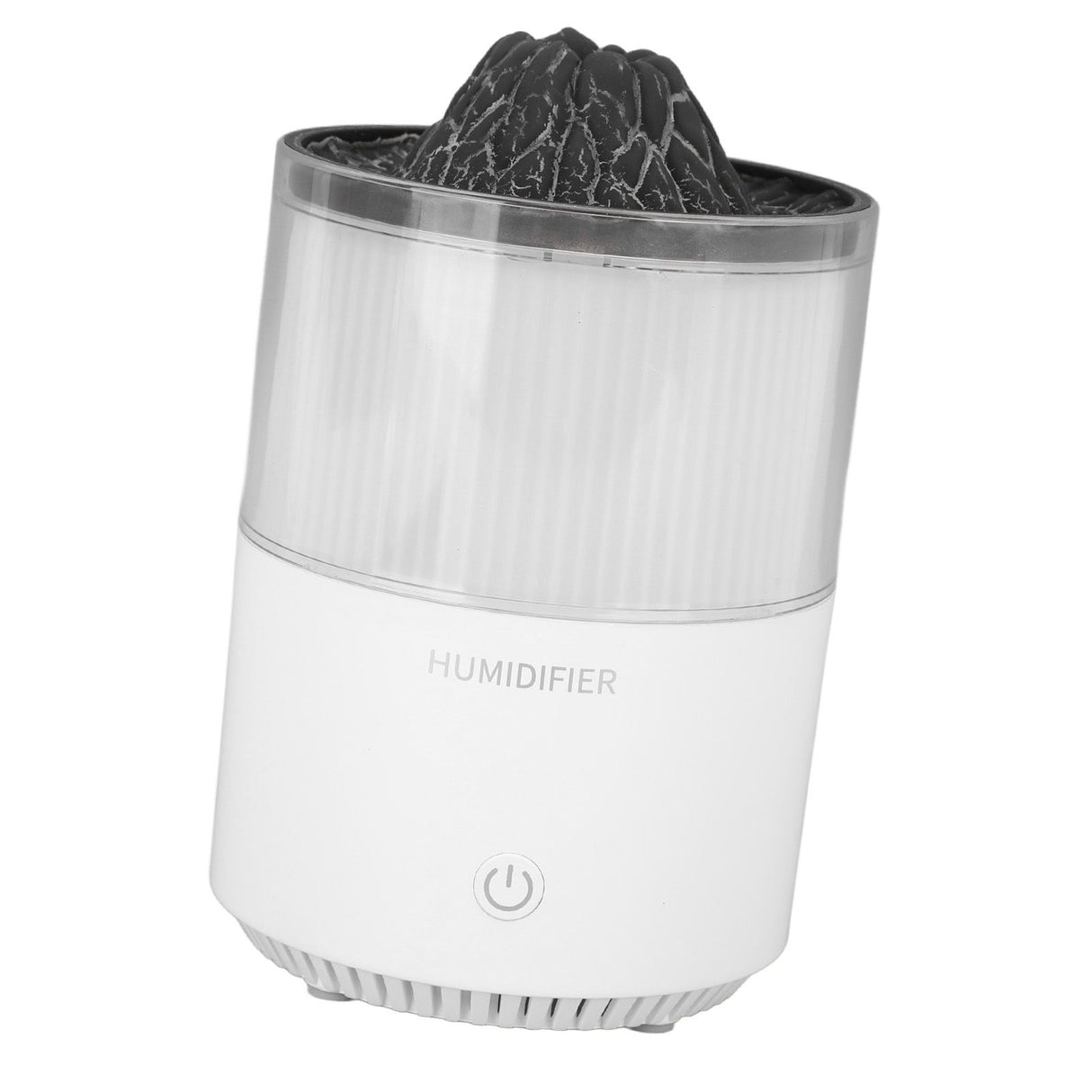 Essential Oil Diffuser Humidifier Simulation Volcano 200ml with Colorful Light Low Noise Desktop Humidifier for Home Bedroom Office White