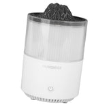 Essential Oil Diffuser Humidifier Simulation Volcano 200ml with Colorful Light Low Noise Desktop Humidifier for Home Bedroom Office White - Low Angle