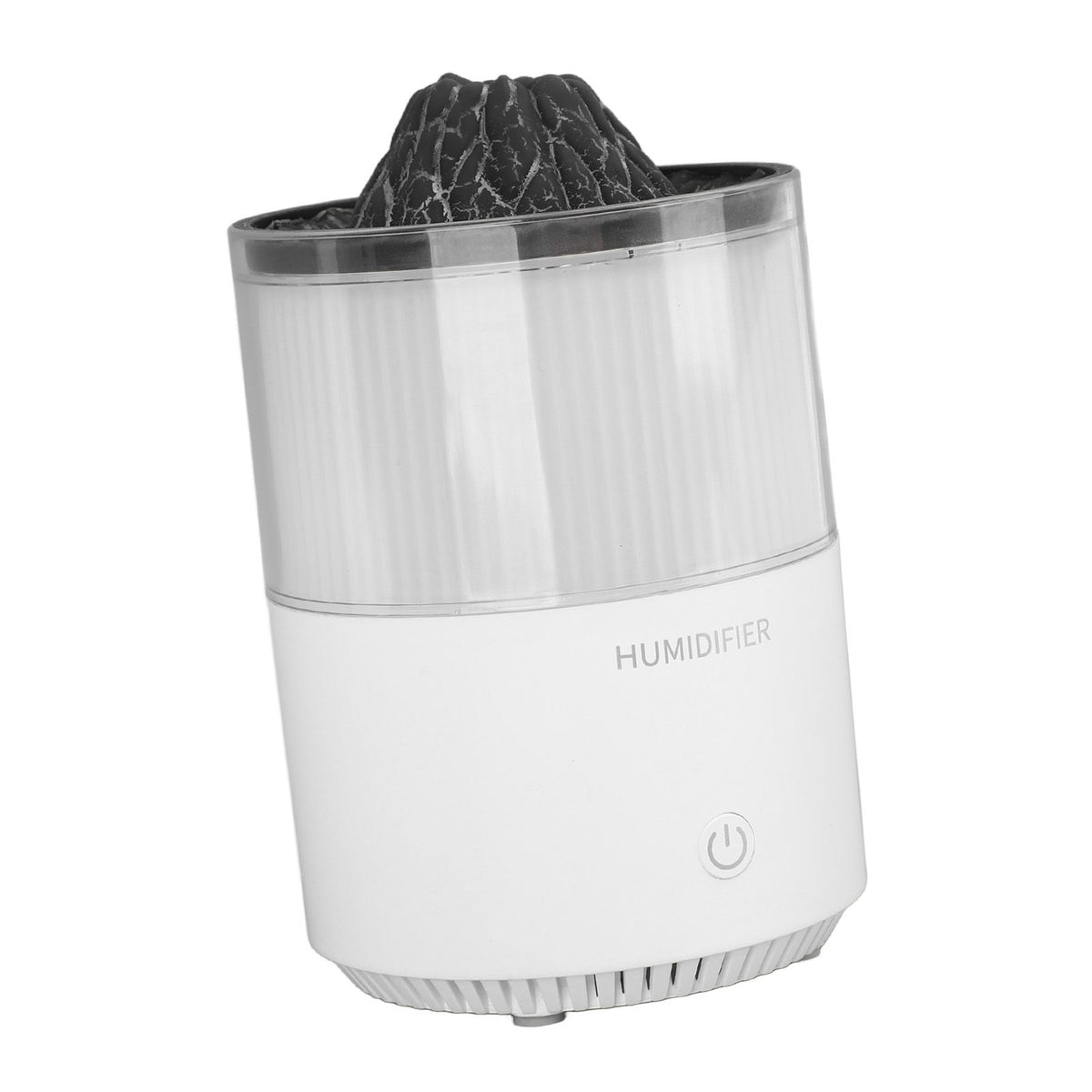 Essential Oil Diffuser Humidifier Simulation Volcano 200ml with Colorful Light Low Noise Desktop Humidifier for Home Bedroom Office White