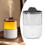 Essential Oil Diffuser Humidifier Simulation Volcano 200ml with Colorful Light Low Noise Desktop Humidifier for Home Bedroom Office White - Extra Image