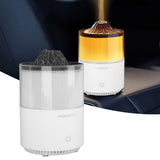 Essential Oil Diffuser Humidifier Simulation Volcano 200ml with Colorful Light Low Noise Desktop Humidifier for Home Bedroom Office White - Extra Image