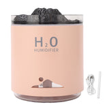 Essential Oil Diffuser Large Capacity Colorful Volcano Appearance Night Light Aromatherapy Oil Humidity Diffuser Pink