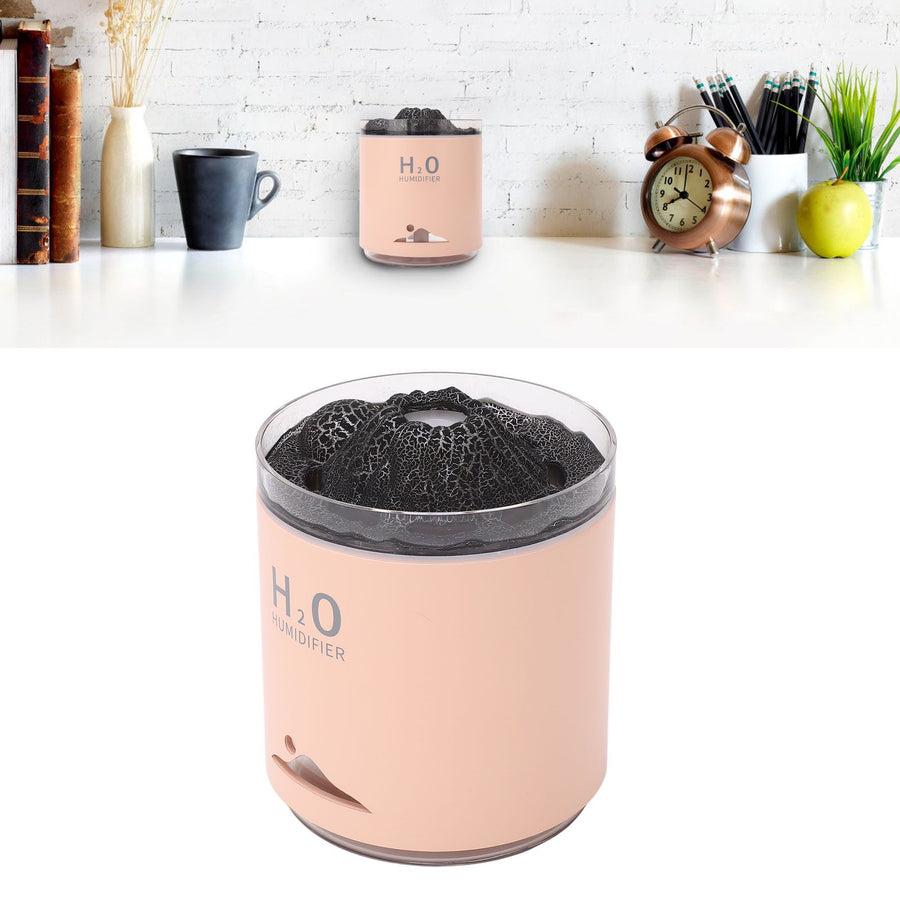 Essential Oil Diffuser Large Capacity Colorful Volcano Appearance Night Light Aromatherapy Oil Humidity Diffuser Pink