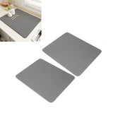 2Pcs Coffee Mat Drying Pad Super Absorbent Prevent Slip Shock Absorption Easy to Clean Coffee Bar Mat for Countertops Coffee Machine Dark Gray 30x40cm / 11.8x15.7in