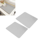 2Pcs Coffee Mat Drying Pad Super Absorbent Prevent Slip Shock Absorption Easy to Clean Coffee Bar Mat for Countertops Coffee Machine Light Gray 40x50cm / 15.7x19.7in - Extra Image