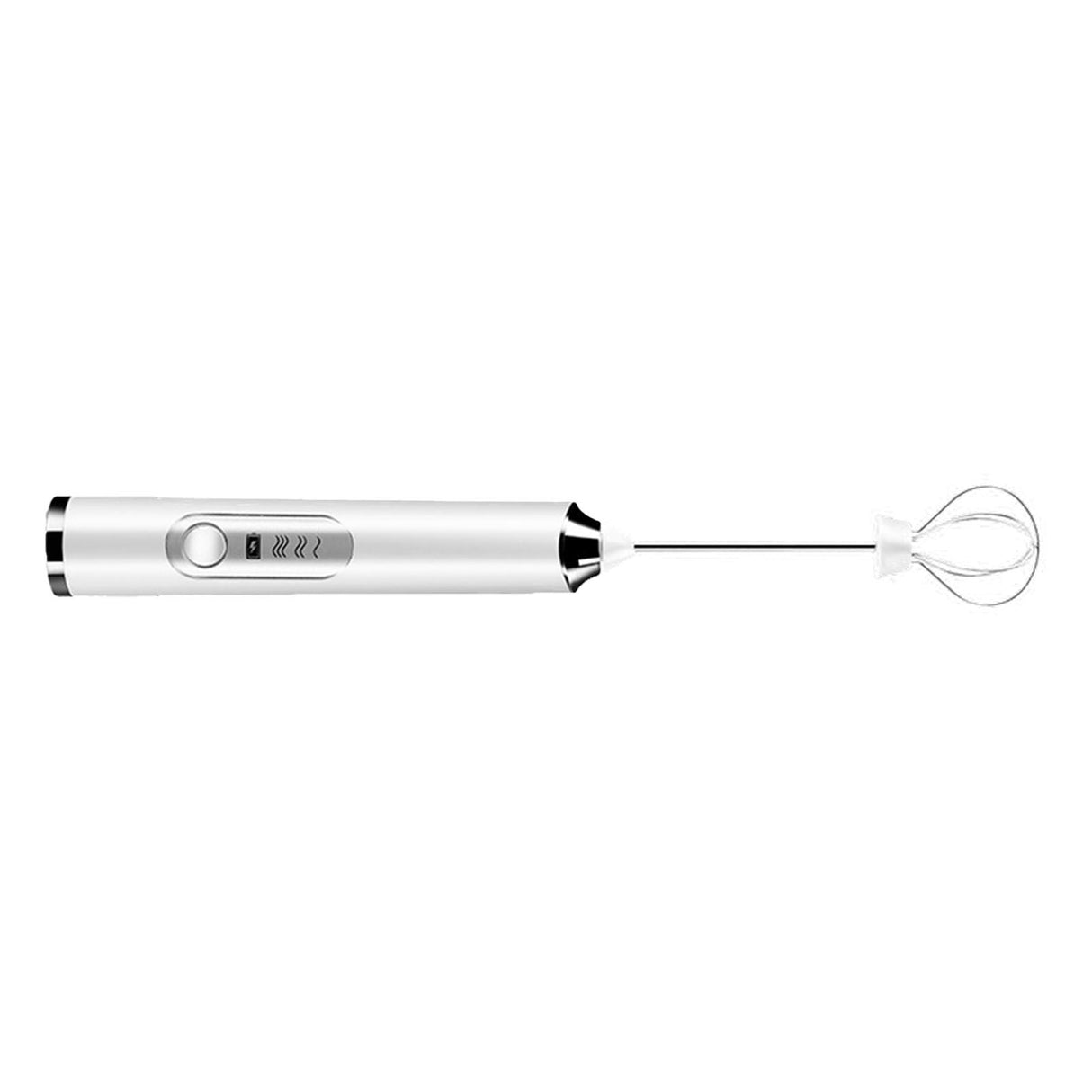 Electric Egg Frother Multifunctional Cordless Handheld Milk Frother for Household Kitchen Baking Coffee White