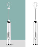 Electric Egg Frother Multifunctional Cordless Handheld Milk Frother for Household Kitchen Baking Coffee White