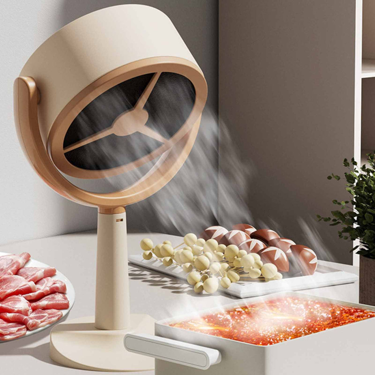 Portable Range Hood Efficient Filtration Strong Adsorption Low Noise Rechargeable Portable Kitchen Exhaust Fan for Family Dinner Outdoor Barbecue