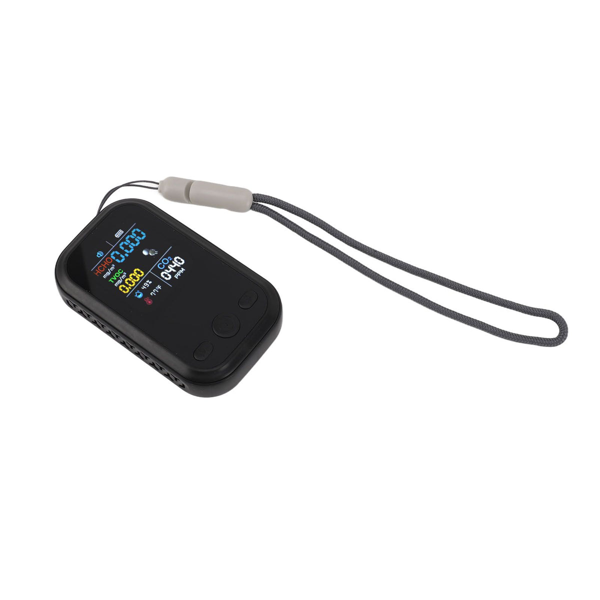 5 in 1 Air Quality Monitor Multifunctional Smart Portable CO2 Humidity Temperature Detector for Indoor Home Black
