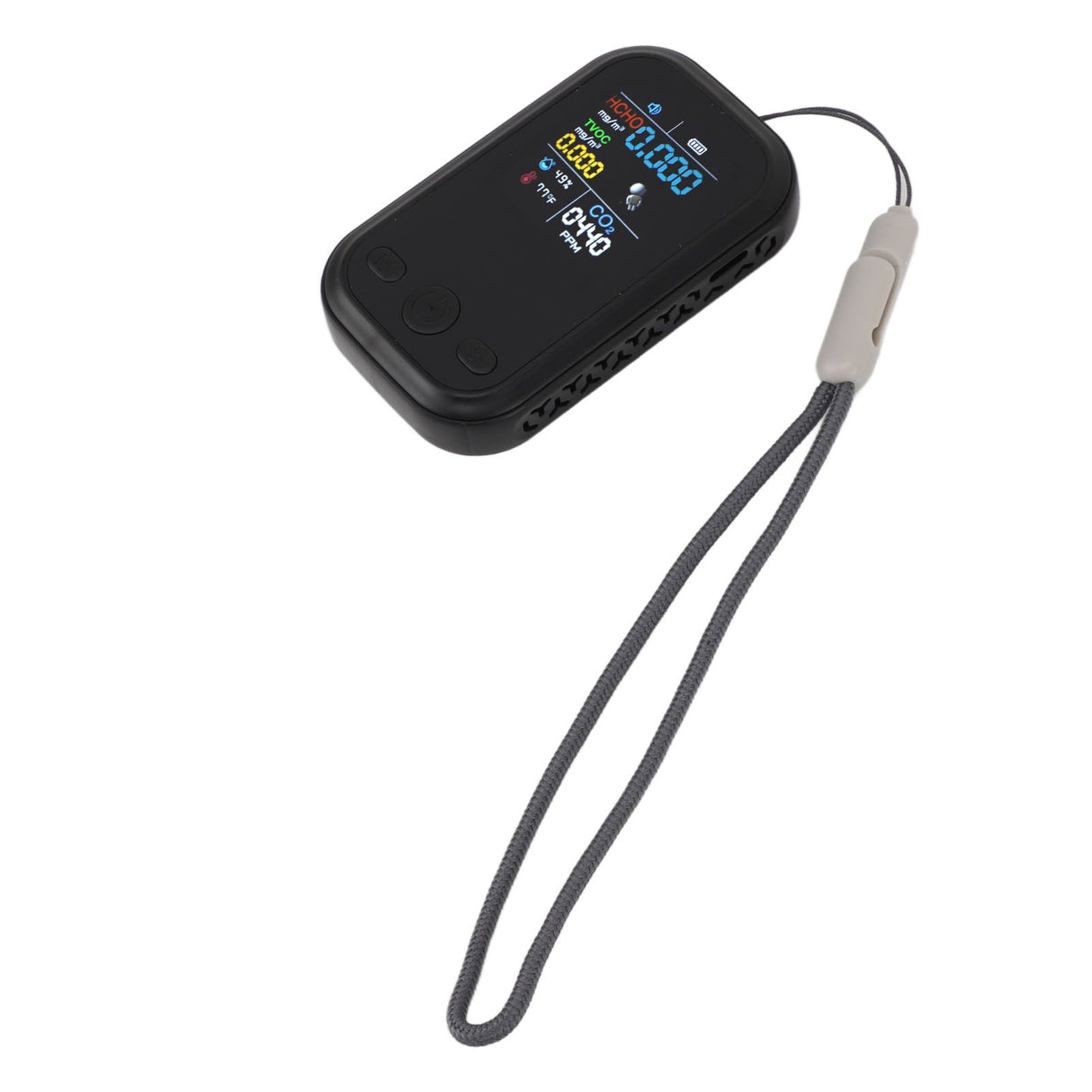 5 in 1 Air Quality Monitor Multifunctional Smart Portable CO2 Humidity Temperature Detector for Indoor Home Black