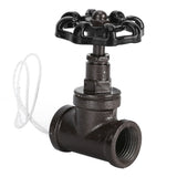 1/2in Vintage Steampunk Lamp Valve Black Valve Iron Table Lamp White Wire Stop Valve - Side View